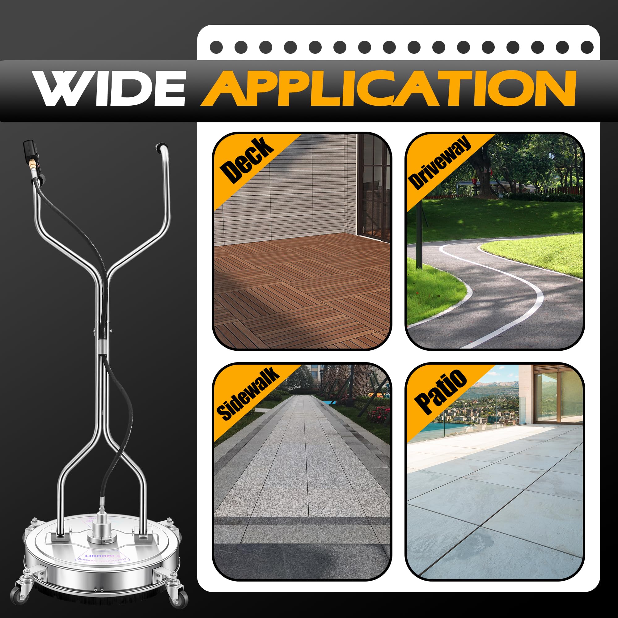 Lidodola PWS-20 includes replaceable nozzles and debris filter for uninterrupted work