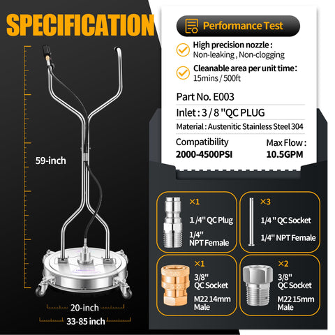 Lidodola PWS-20 compatible with 2000-4000 PSI power washers for versatility
