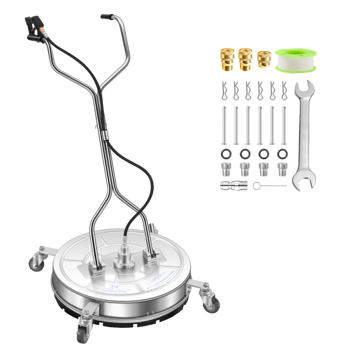Lidodola PWS 24-inch surface cleaner front view for wide-area patio work.