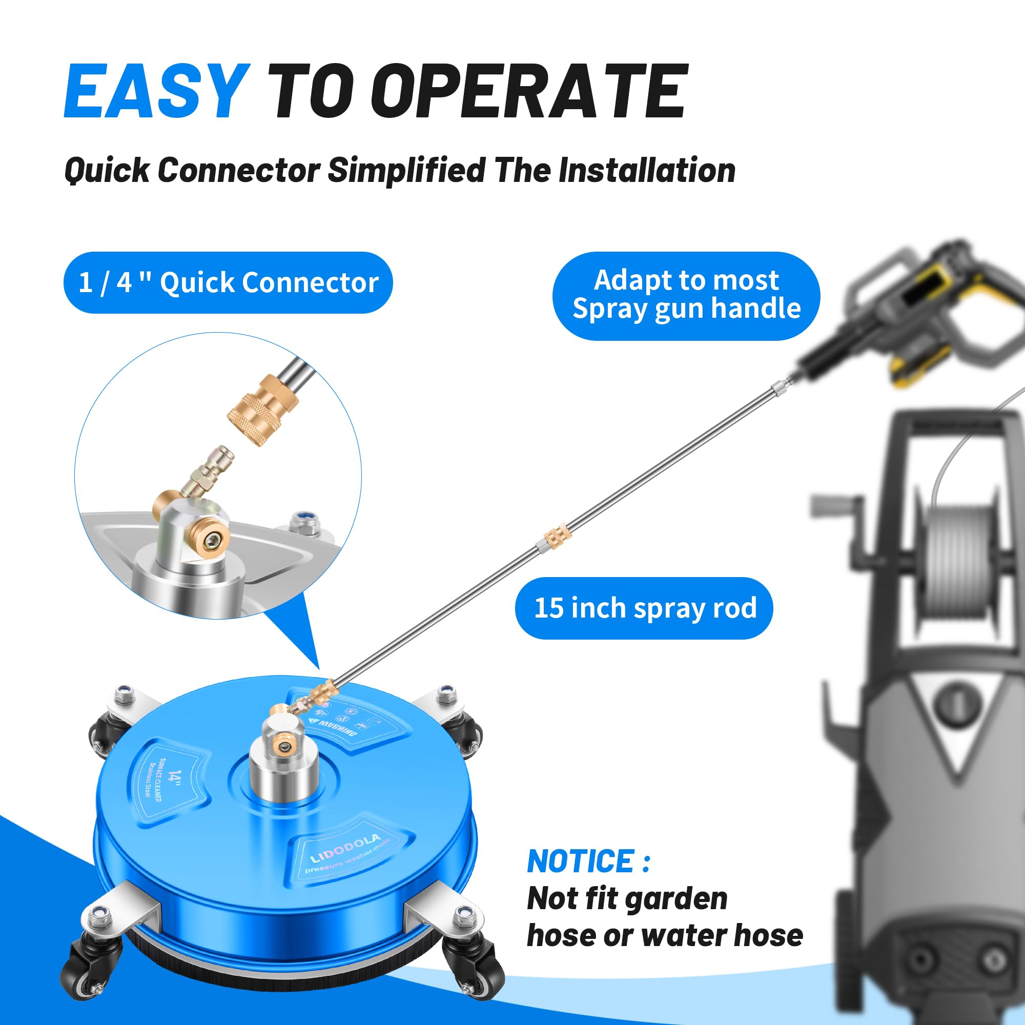 Lidodola PWS14B dual rotating jets boost cleaning speed