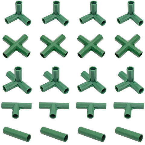 LIDSCURA three-way connector for greenhouse frames enhances joint flexibility and stability.