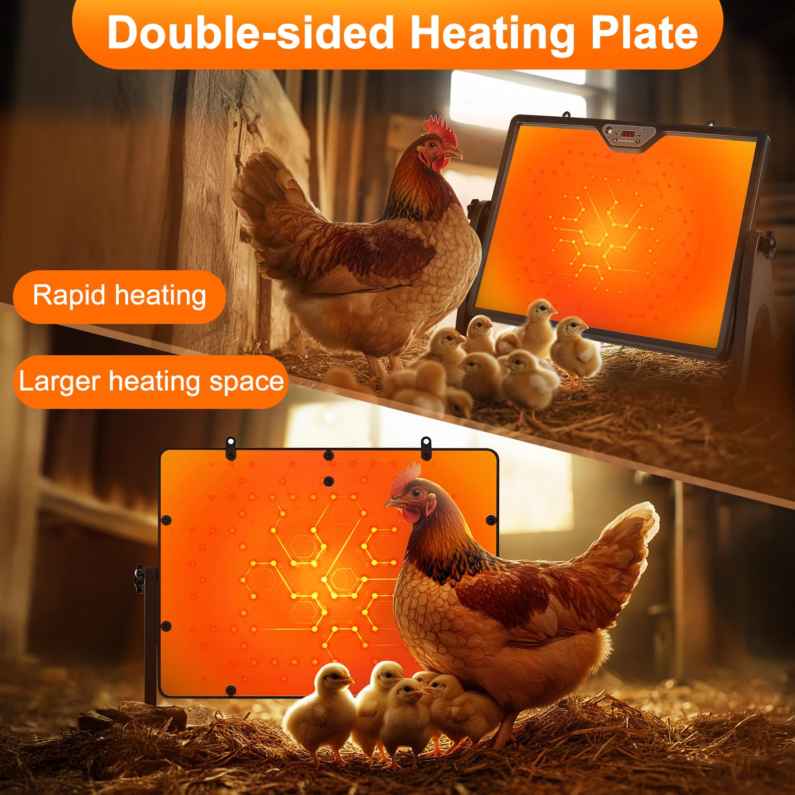 Lieberwell heater with built-in timer and light for nighttime warmth.