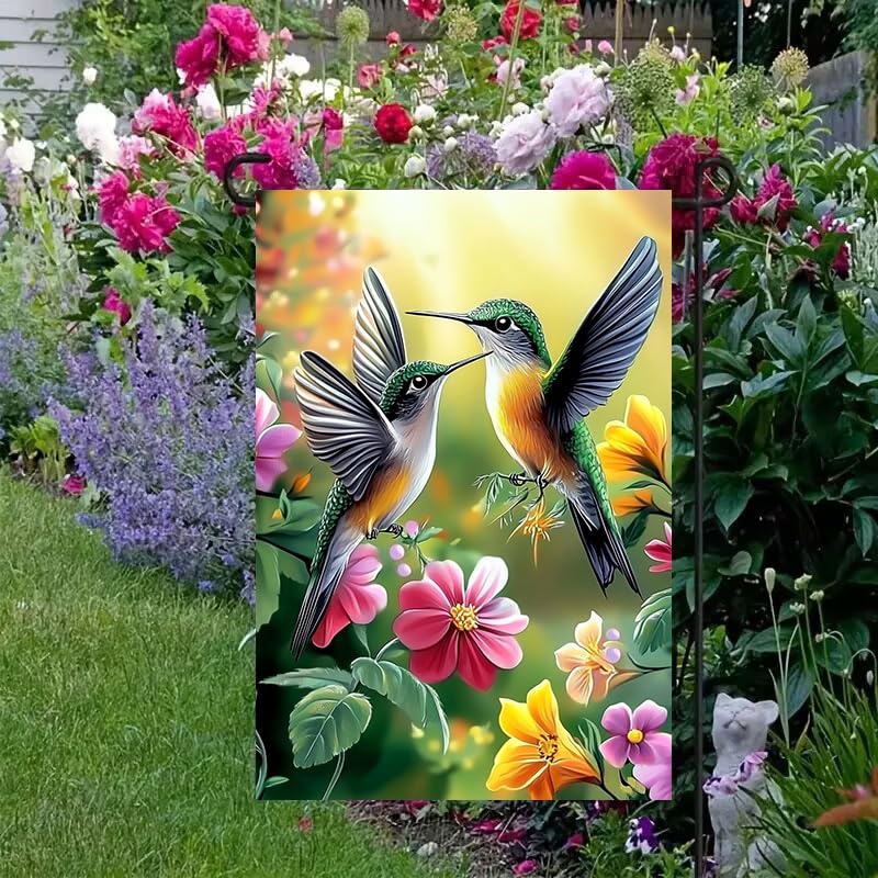 LienzoFest double-sided hummingbird flag ensures visibility from all sides.
