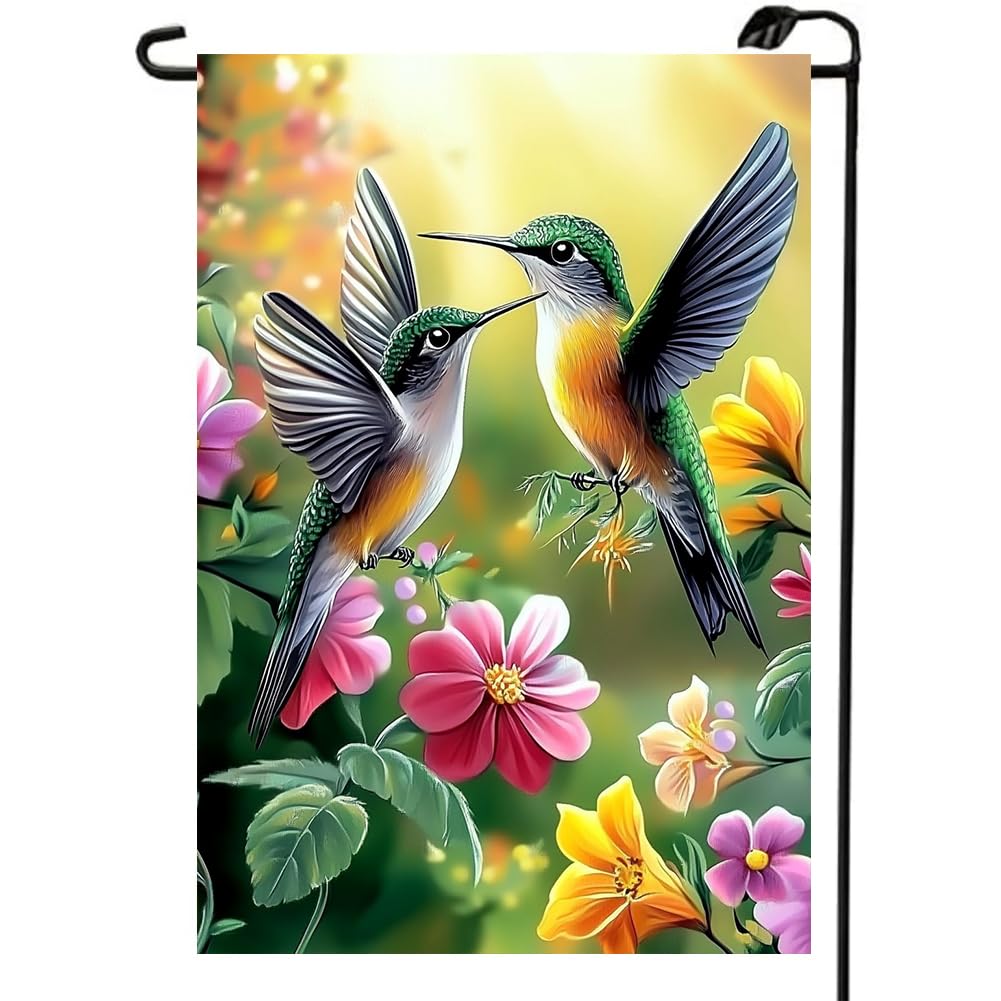 LienzoFest spring-summer hummingbird flag 12x18 for bright front yard display.