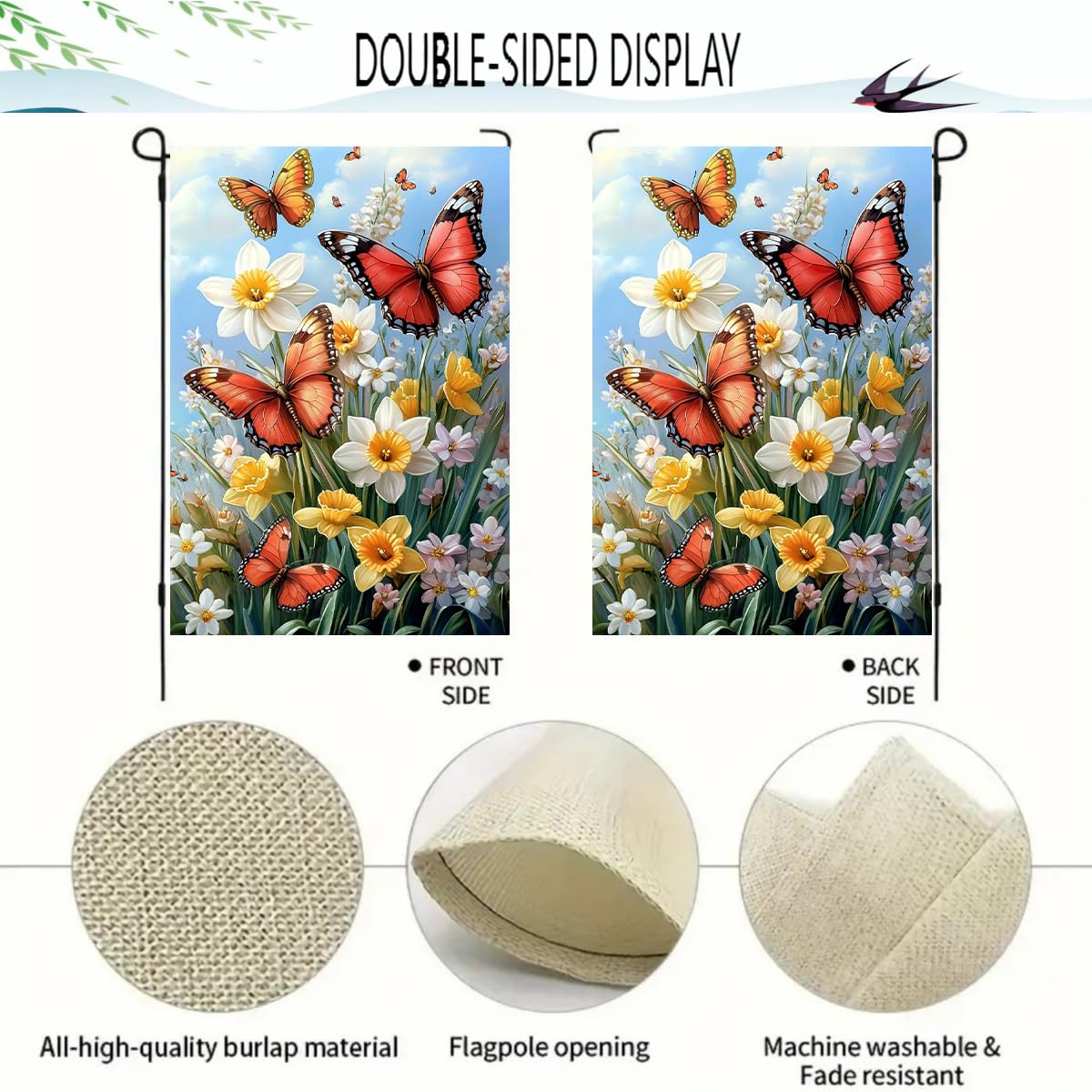 LienzoFest butterfly flowers pattern adds porch charm