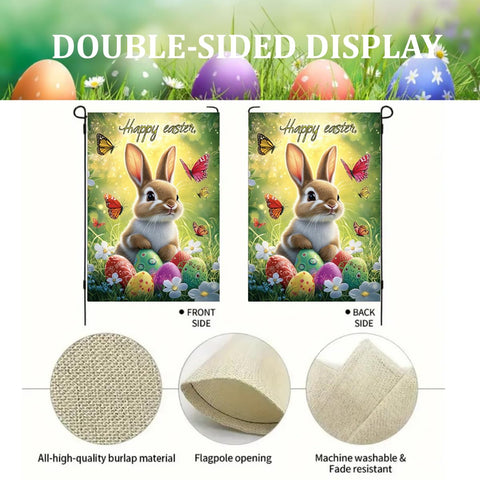 LienzoFest bunny-eggs-flowers scene ideal for garden
