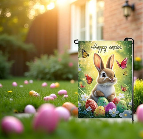 LienzoFest weather-resistant Easter flag withstands wind and rain