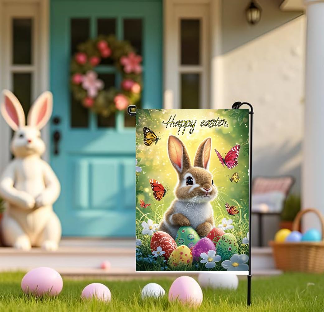LienzoFest Easter flag for porch and garden spring decor