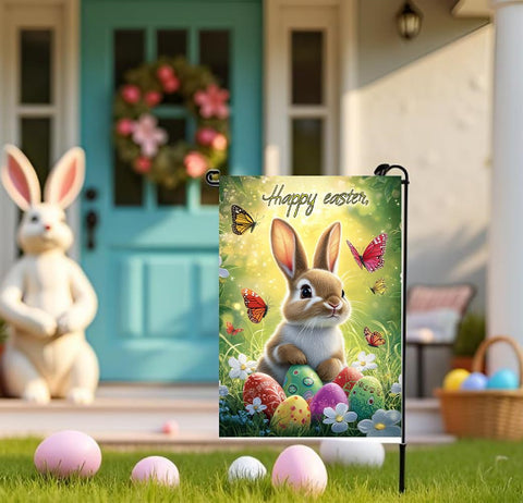 LienzoFest Easter flag for porch and garden spring decor