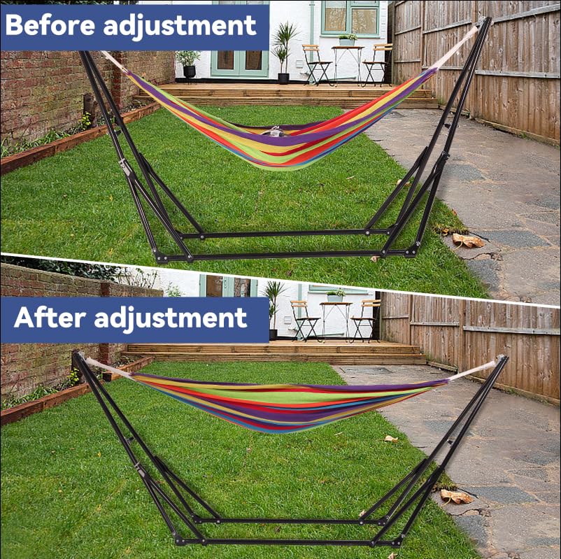 LIEVIM hammock sturdy steel frame supports up to 616 lbs.