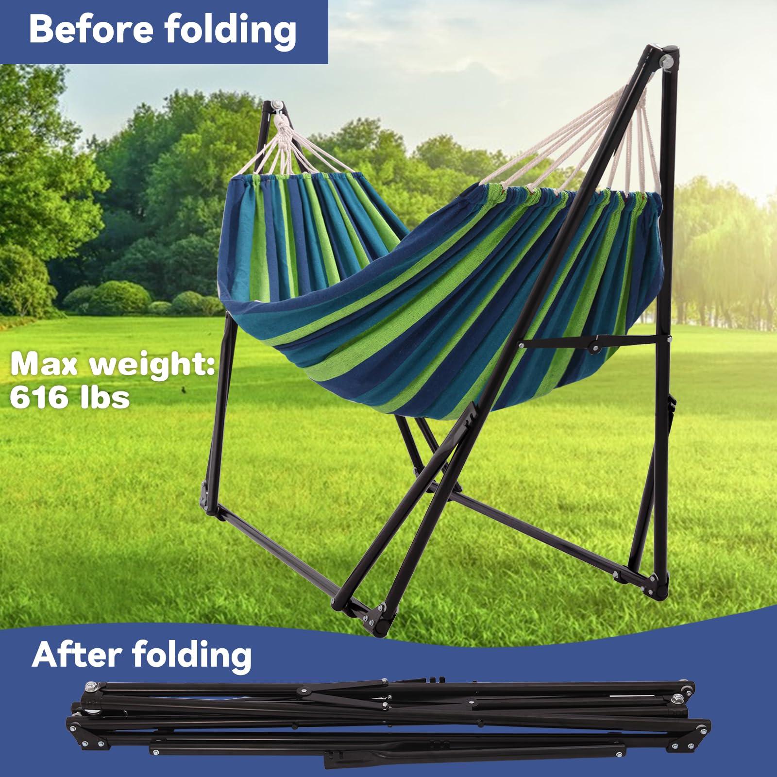 LIEVIM hammock fabric tension adjustable for personalized comfort.