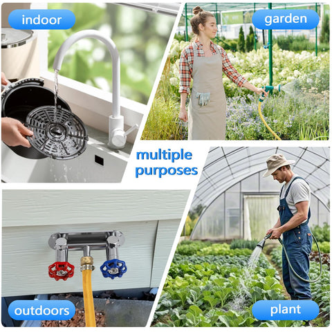 Lifarsculp RV water line hookup for flexible outdoor use.