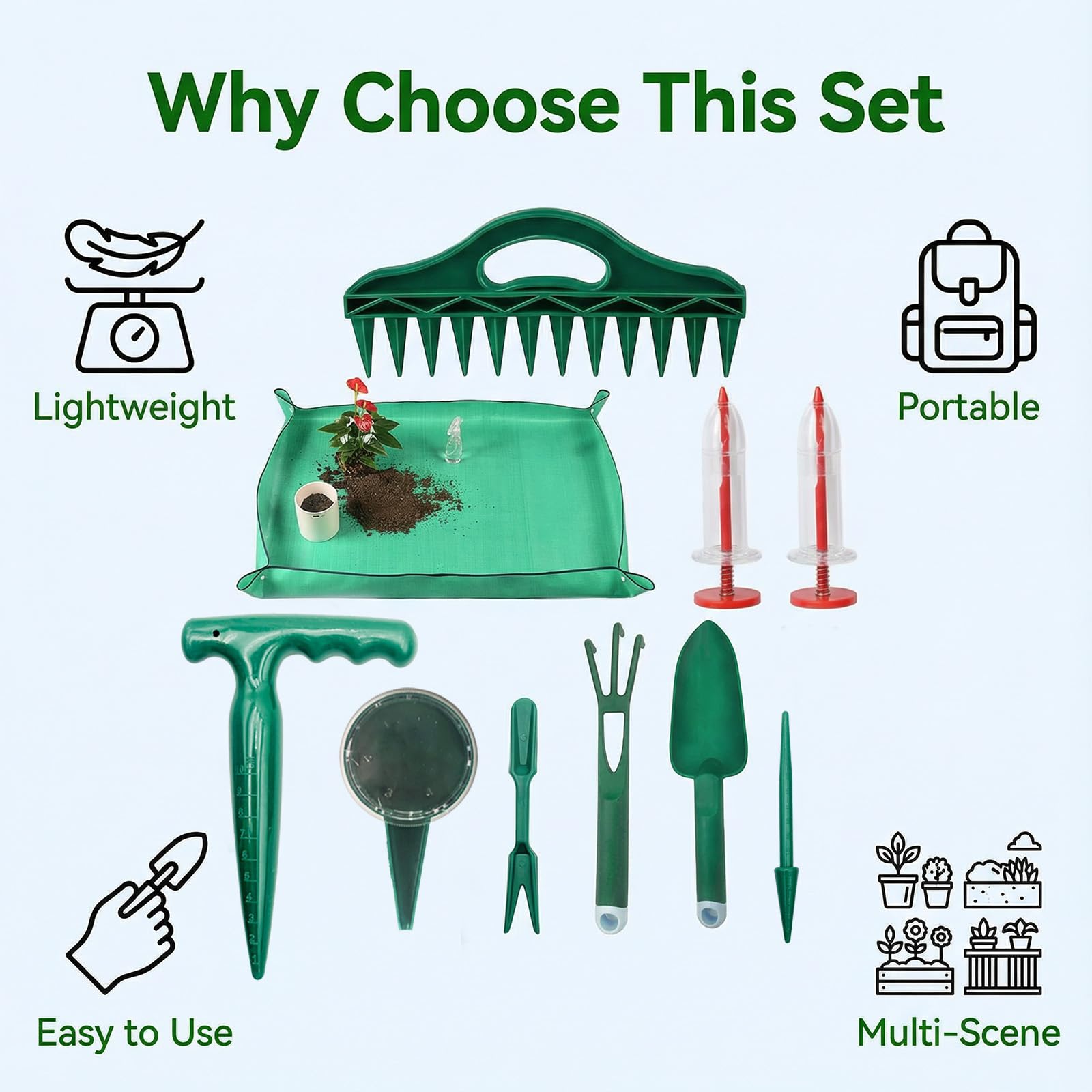 LIFCIUSO 12-hole seed spreader for quick and even seed distribution