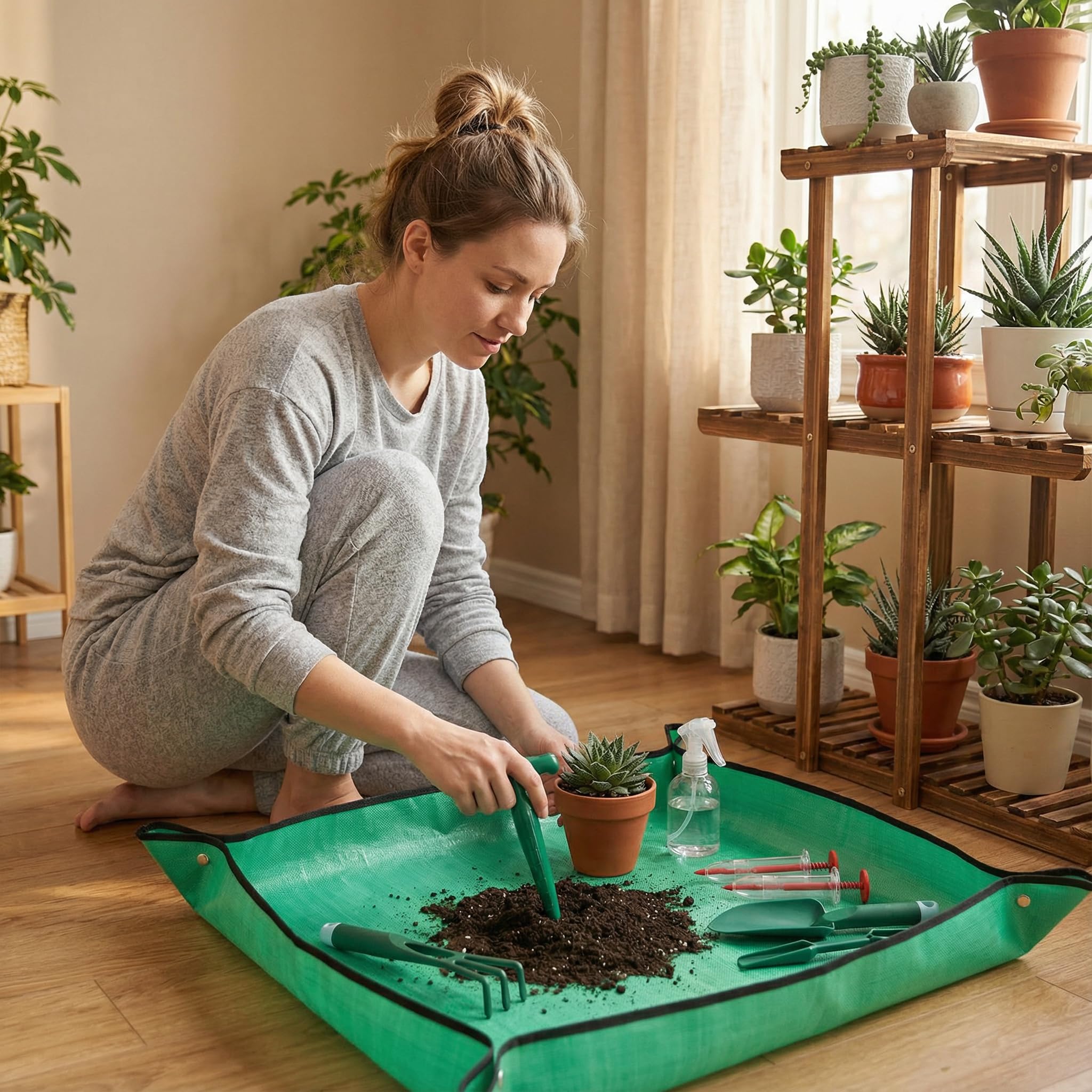 LIFCIUSO thickened repotting mat protecting surfaces during plant care