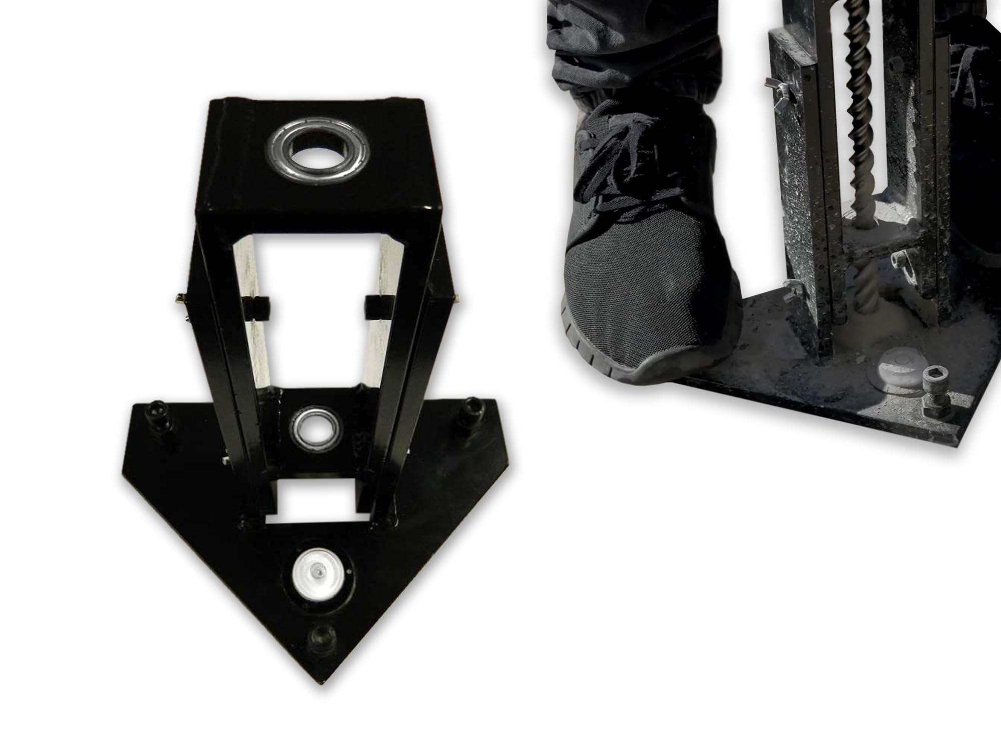 Life Saver Pool Fence DIY Drill Guide setup shows precise alignment for in-ground installation.