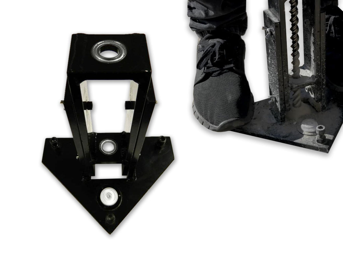 Life Saver Pool Fence DIY Drill Guide setup shows precise alignment for in-ground installation.
