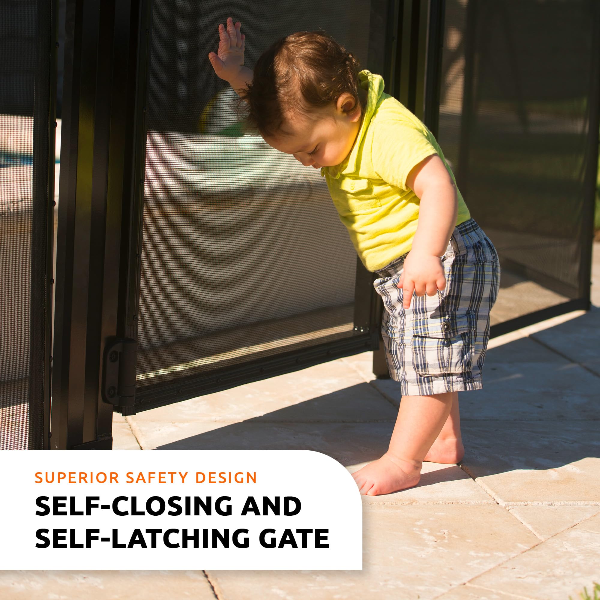 Life Saver Pool Fence DIY gate walk-through 2ft enables easy access.