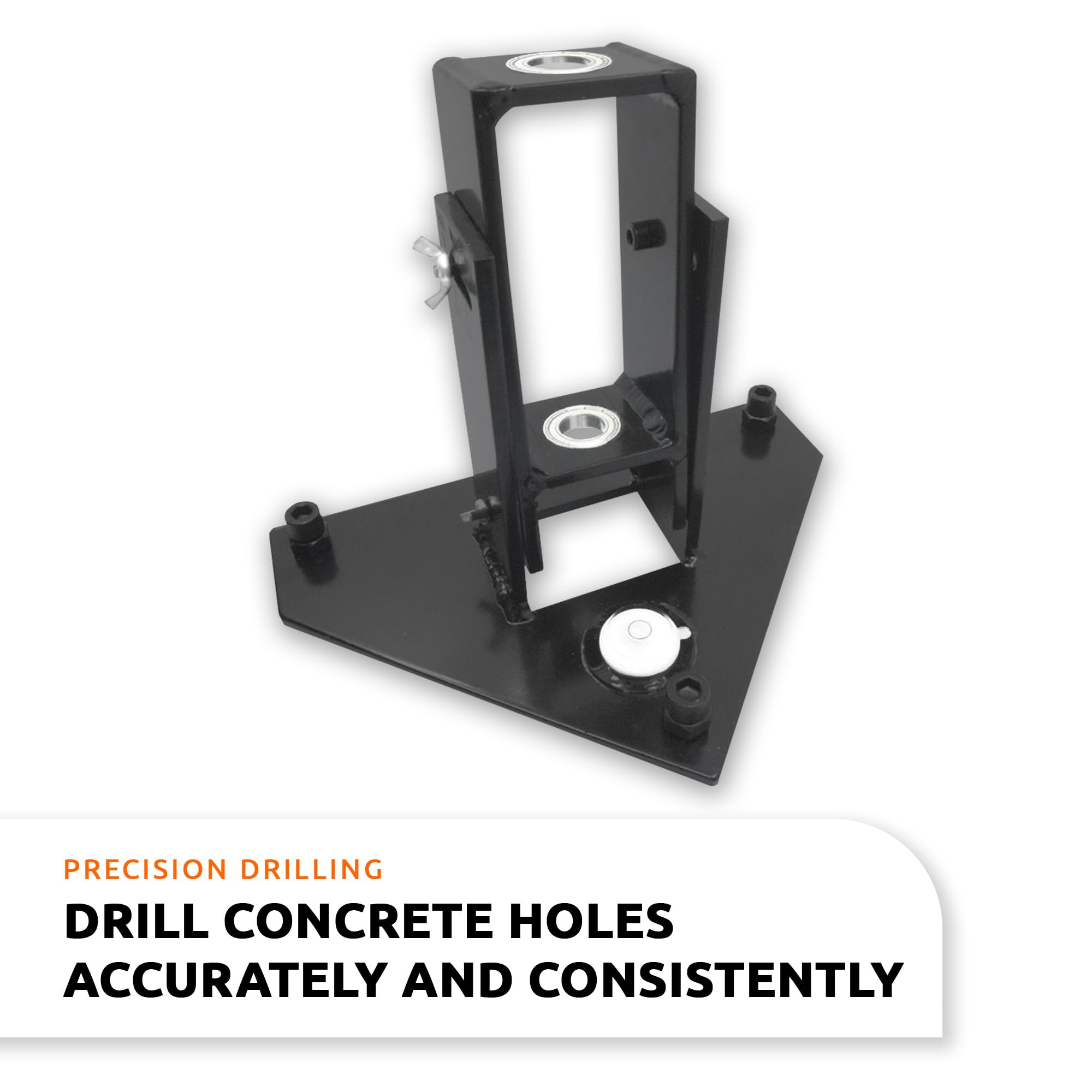 Life Saver Pool Fence drill guide keeps holes perfectly aligned for in-ground installation.
