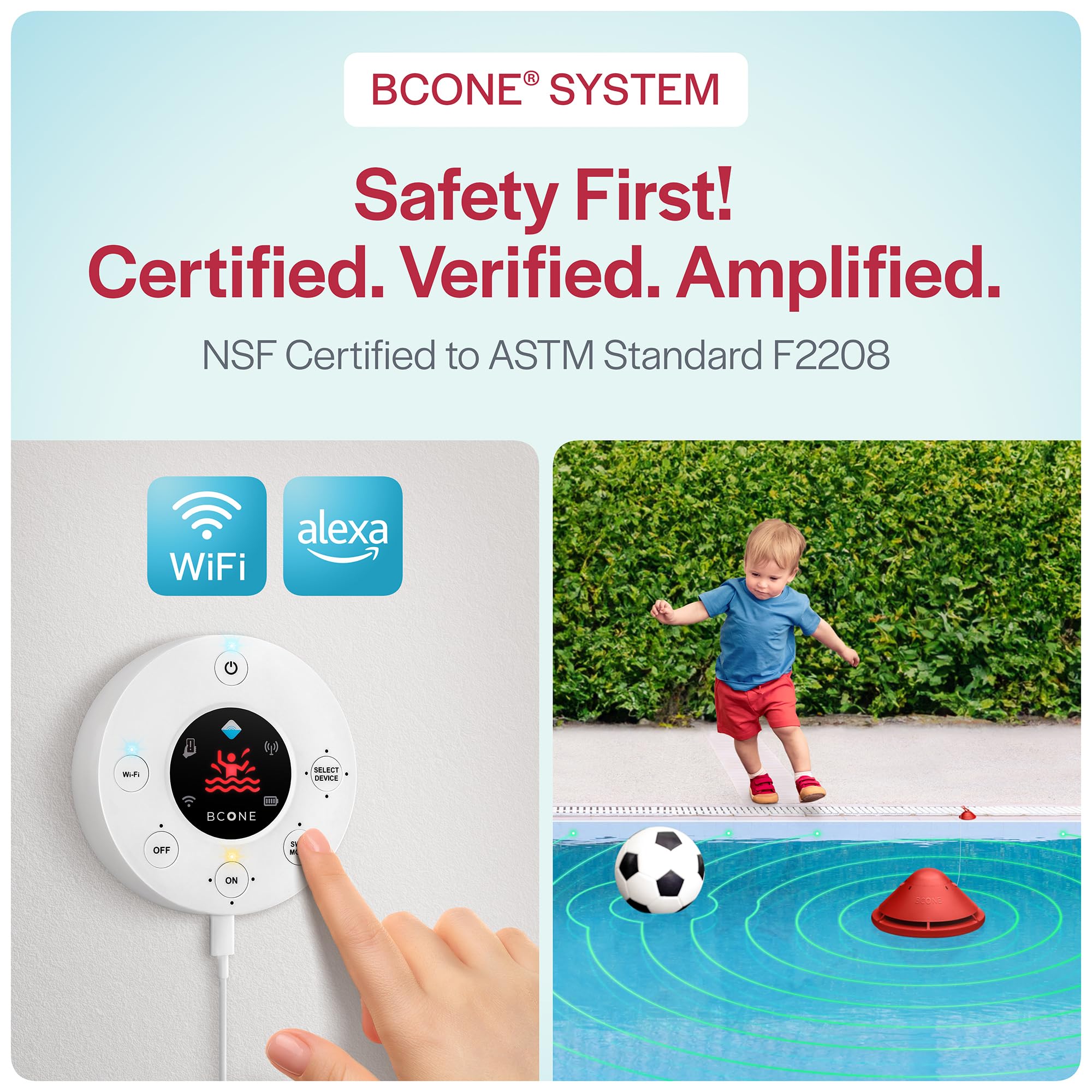 Lifebuoy BCONE pool unit installed for reliable monitoring.