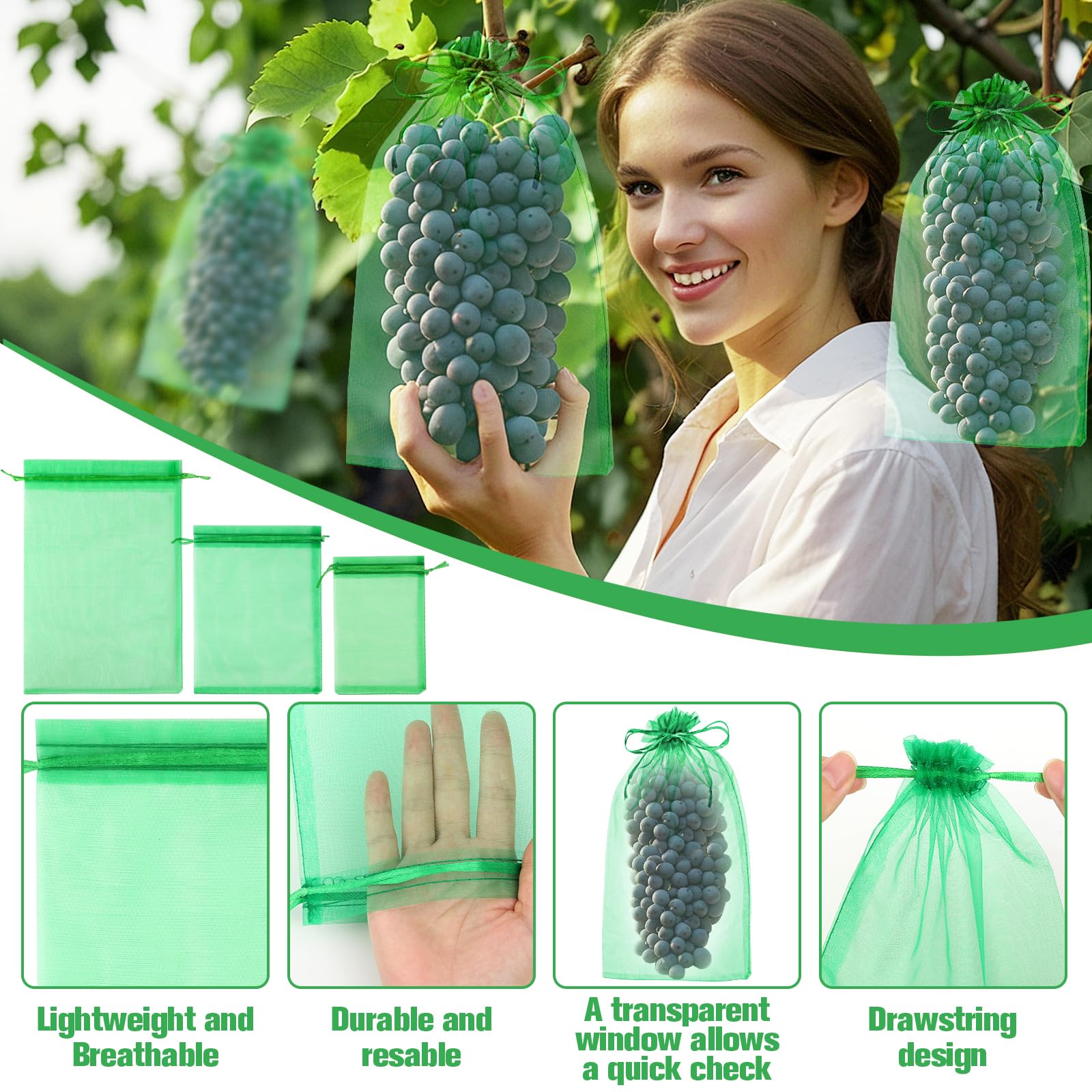 LifeisLuck 6x8 inch bags highlighting versatile sizes for mid-sized fruits.