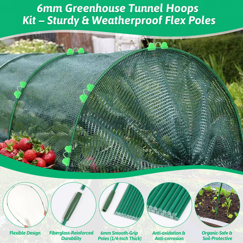 LifeisLuck arch hoops 7.1-foot sections provide adjustable tunnel width and height