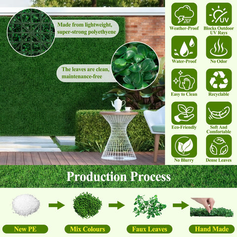 LifeisLuck boxwood hedge panel stands up to sun with UV protection for outdoors