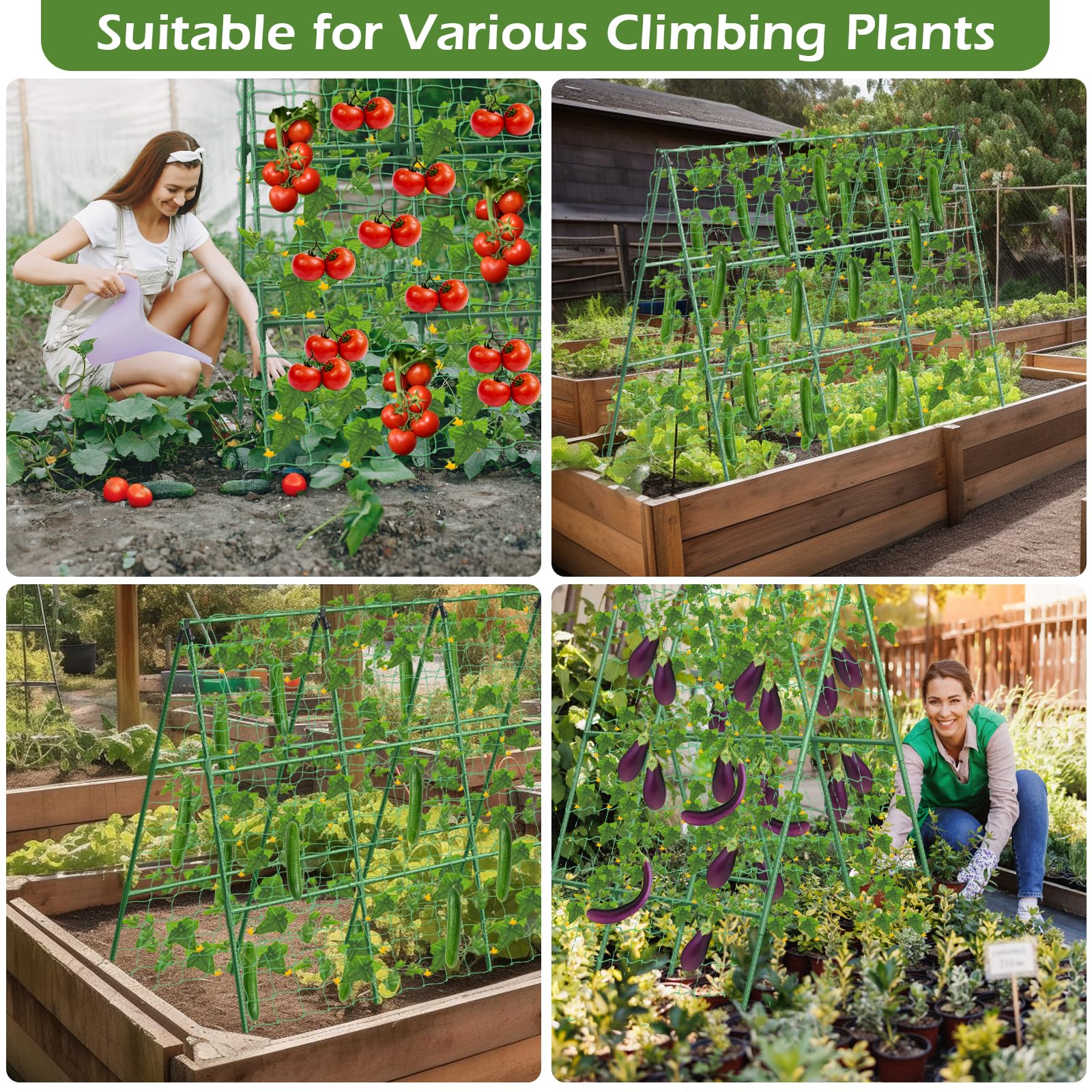 LifeisLuck adjustable garden trellis helps maximize space in raised beds.