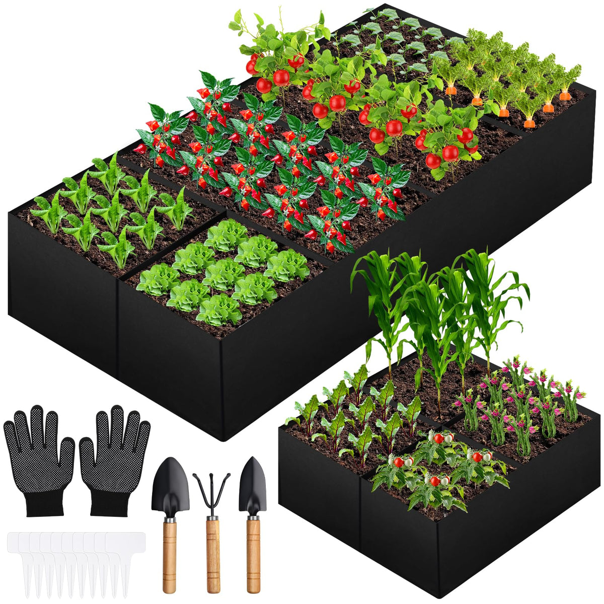 LifeisLuck fabric raised garden bed showing a large planting area for vegetables