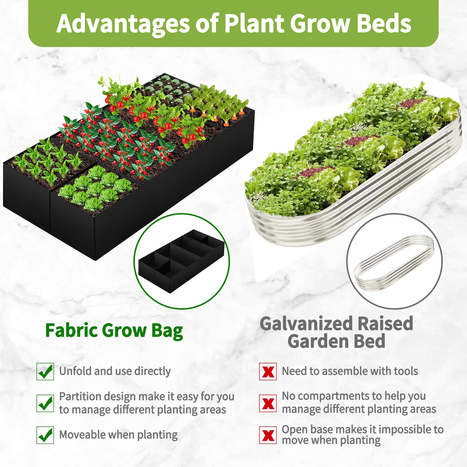 LifeisLuck four-grid planter segment for diverse crops