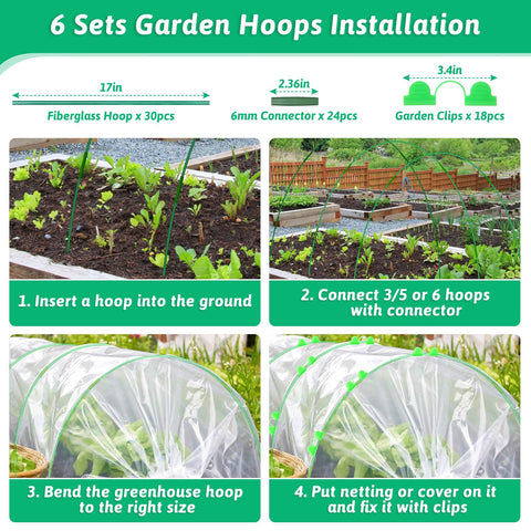 LifeisLuck indoor/outdoor hoops support shade cloth and nets for protection
