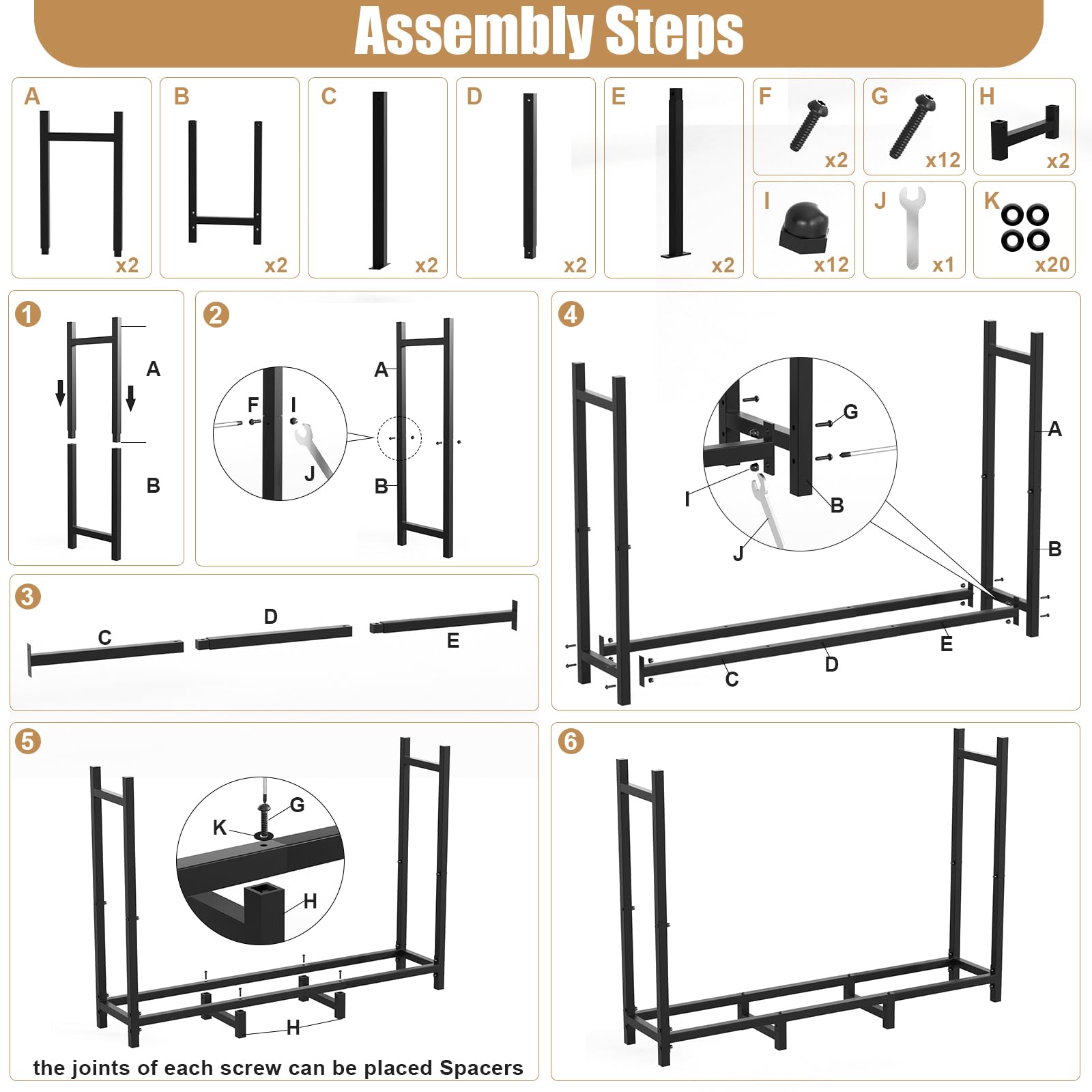 LifeisLuck log carrier and kindling hooks included for easy loading