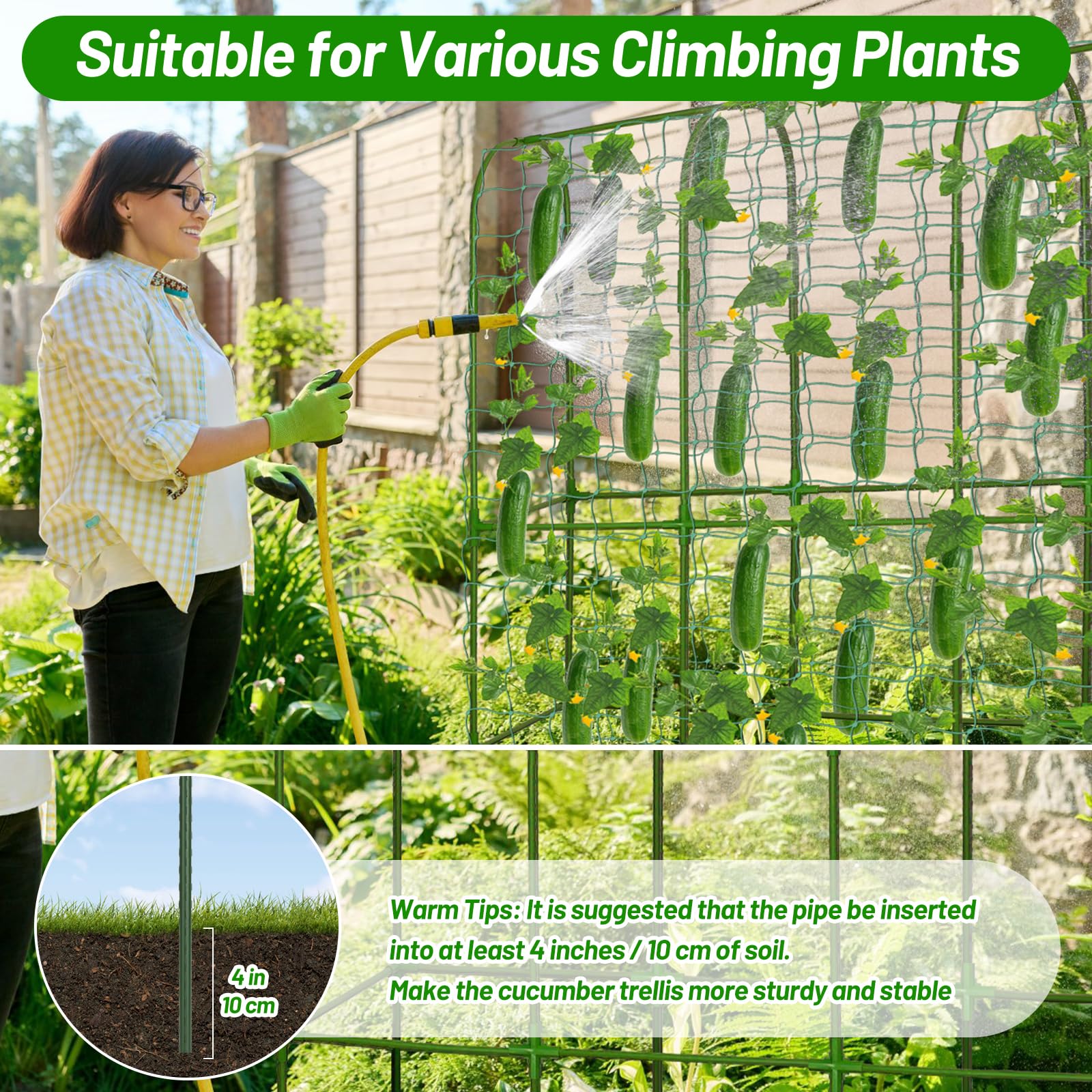 LifeisLuck Rust-Resistant Steel Trellis withstands weather for durable, long-term support.