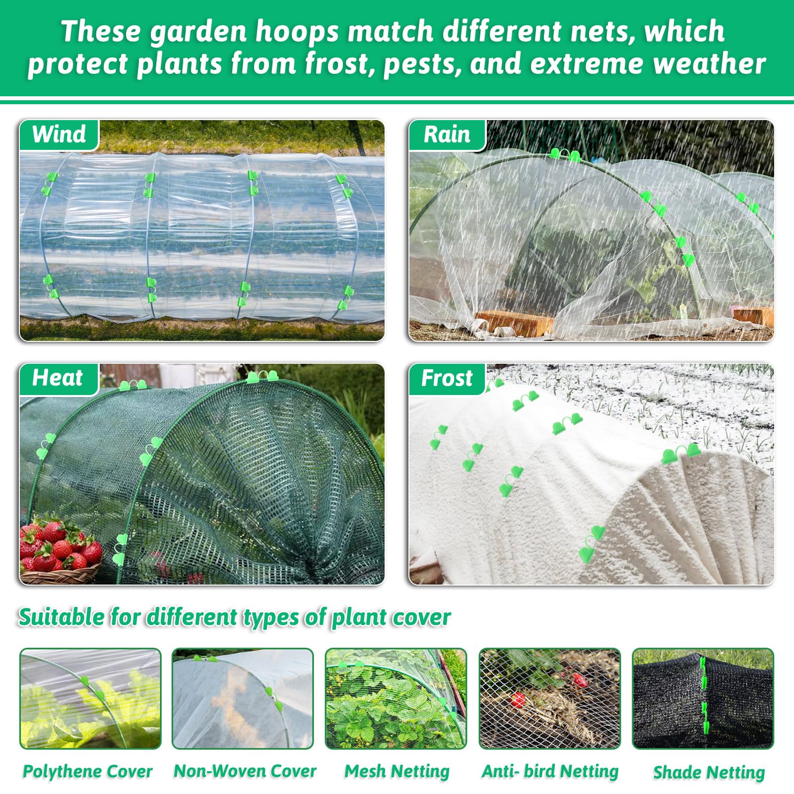 LifeisLuck shade cloth compatible hoop frame enhances plant protection