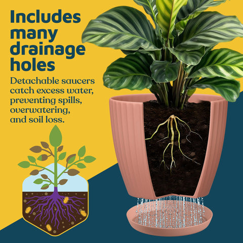 Lifemaster compact 6-inch pot suitable for medium plants and herbs.