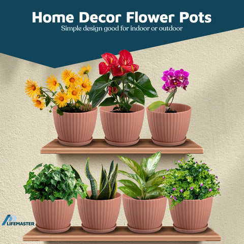 Lifemaster pink 6-inch pot made from durable PP plastic for longevity.