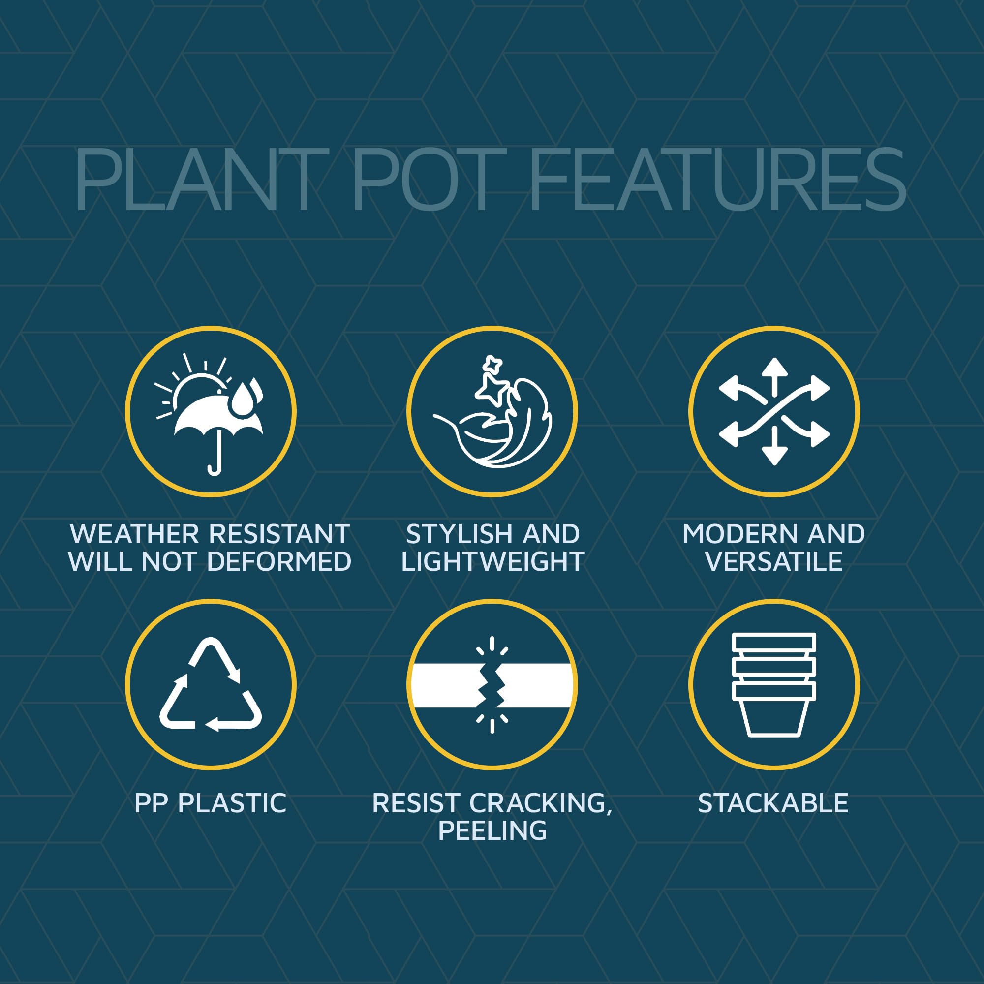 Lifemaster gray 6-inch pot outside on patio, weatherproof and durable.