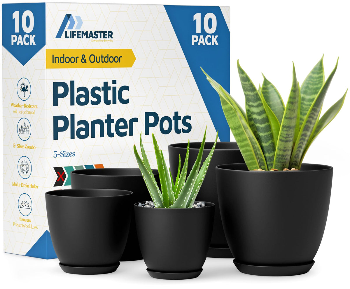 Lifemaster plant pots stackable design saves space in urban homes.