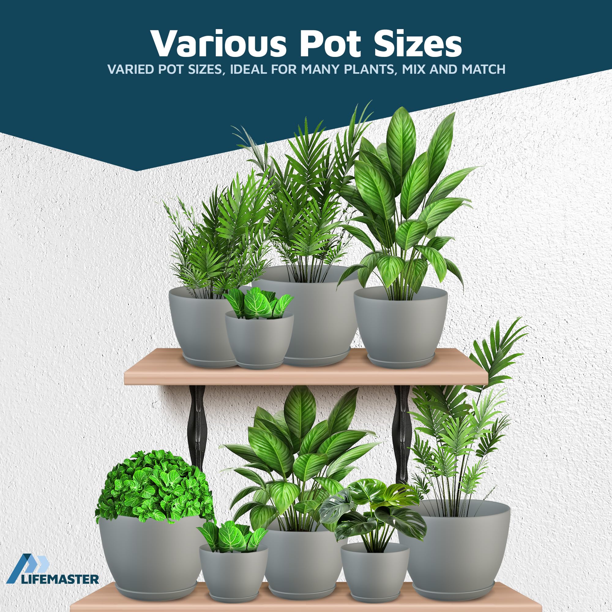 Lifemaster 5.3-inch planter ideal for compact herbs and succulents.