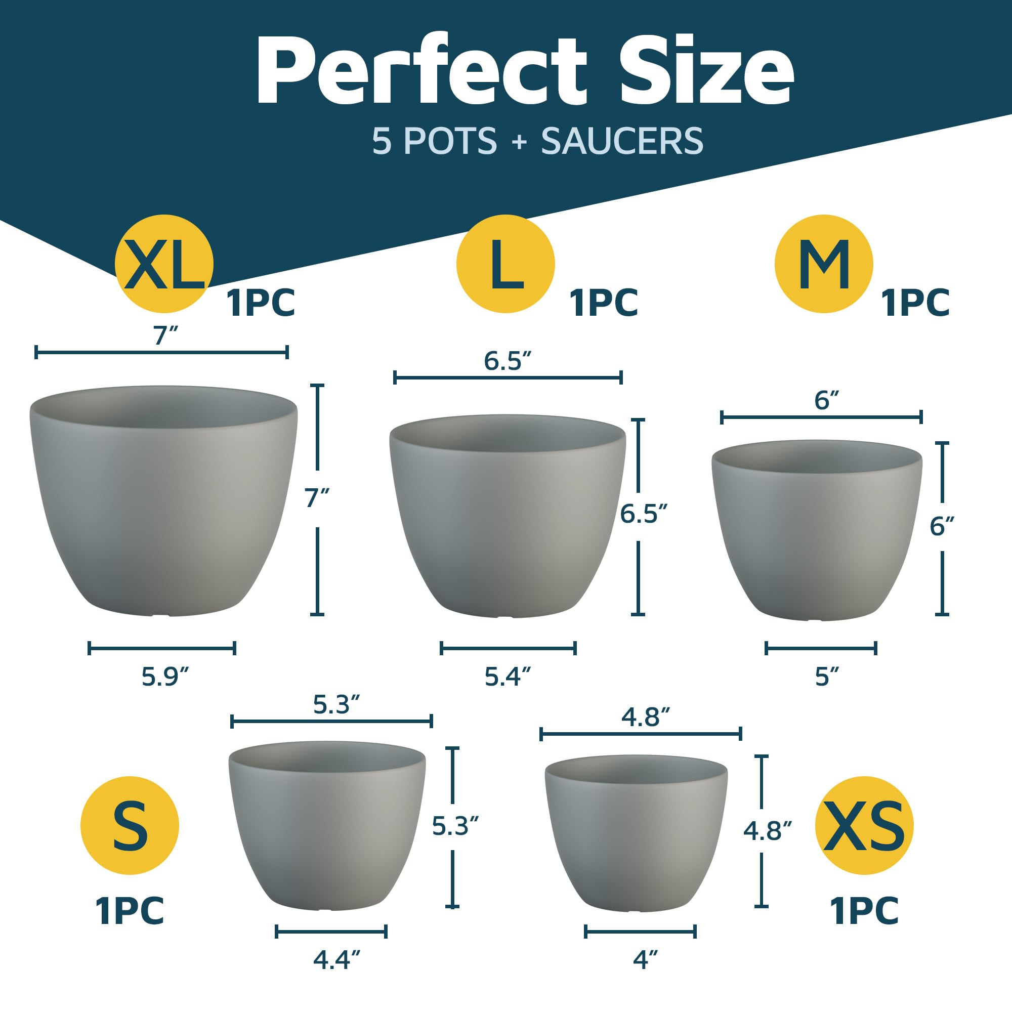 Lifemaster planter 6.6-inch diameter suitable for indoor and outdoor use.