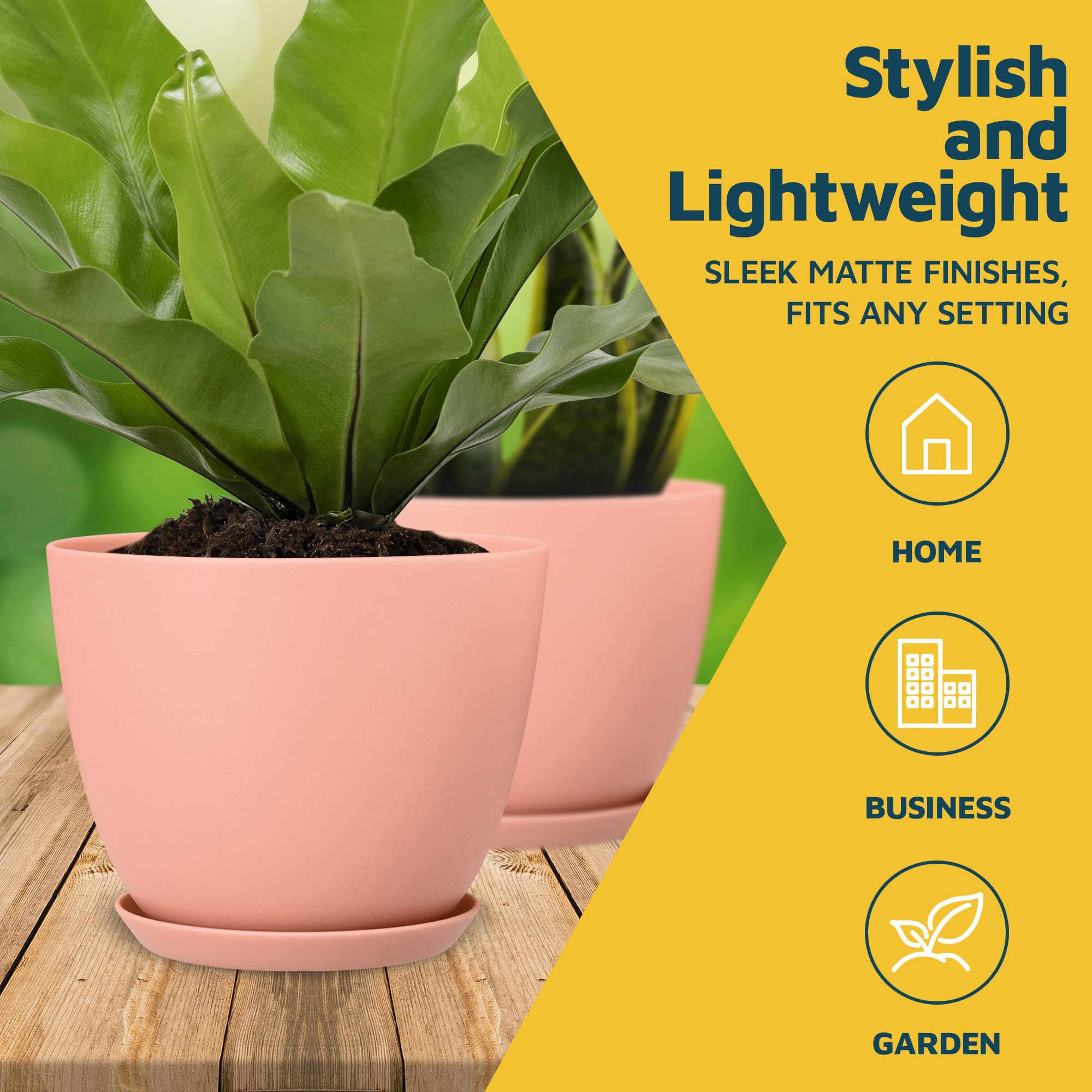 Lifemaster planter pots pink with drainage holes supporting healthy root growth.