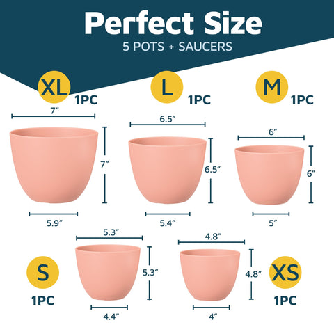 Lifemaster pink planter pots lightweight and durable for easy placement.