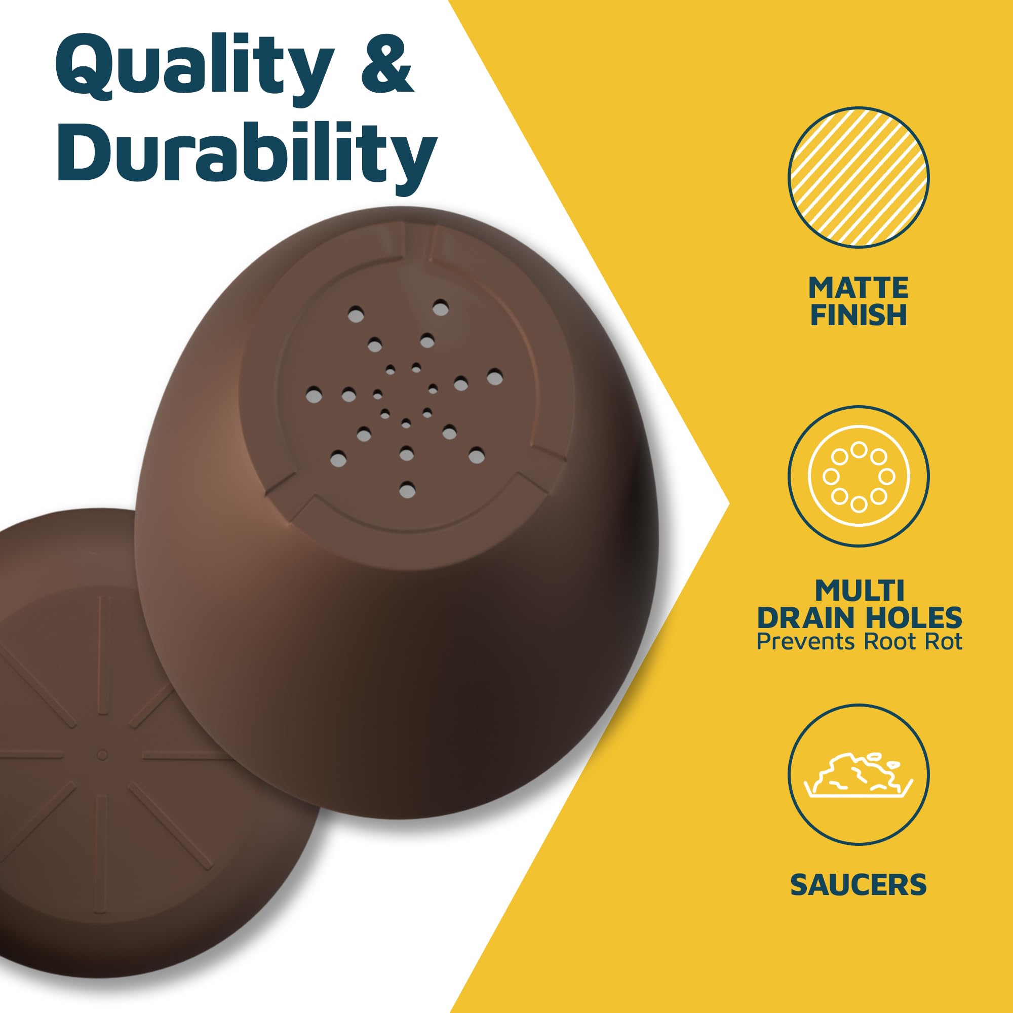 Lifemaster brown planters complement windowsills, balconies, or patios for easy gardening.