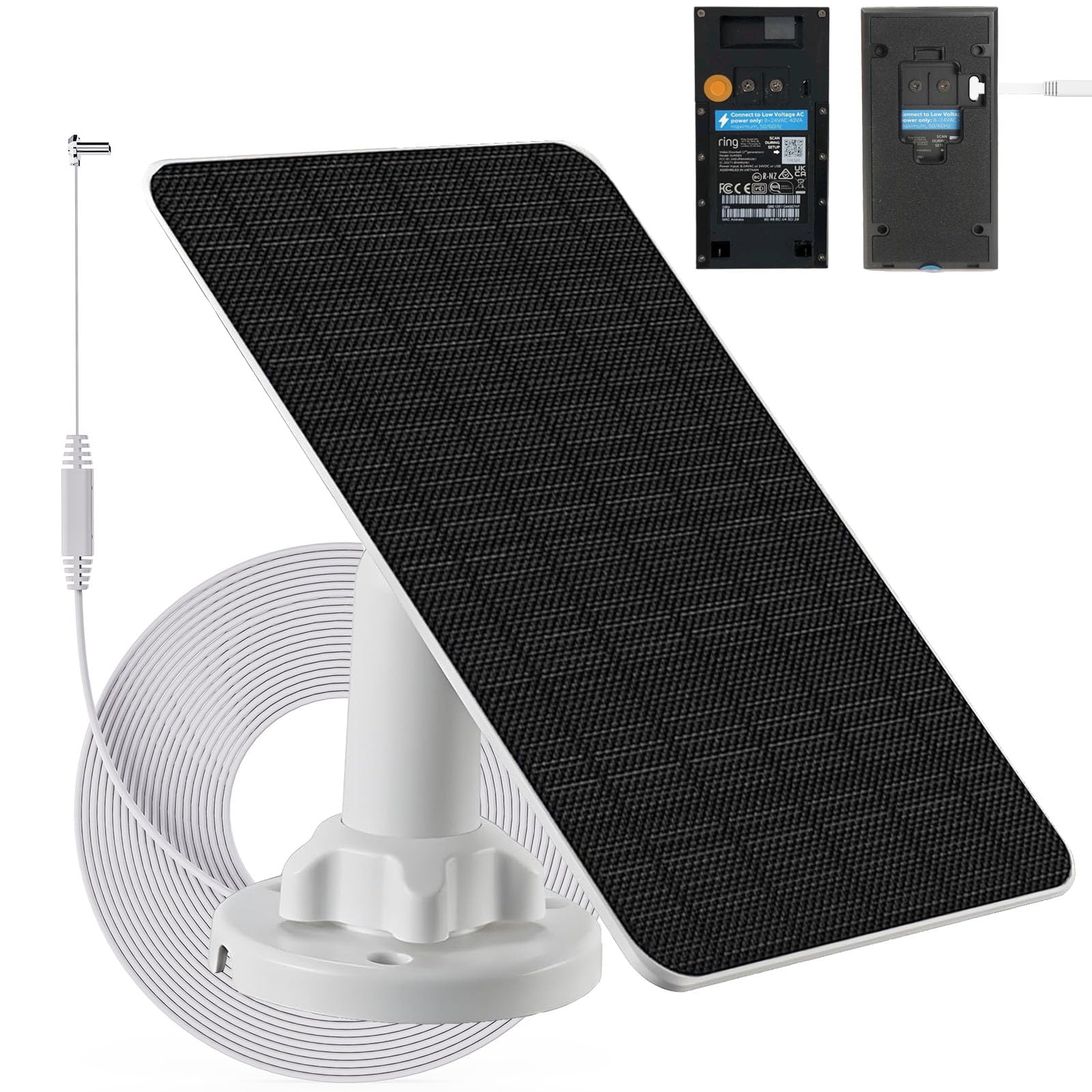 LIFEMOI 3W solar panel powering a Ring Doorbell in sunlight