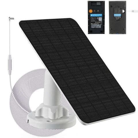 LIFEMOI 3W solar panel powering a Ring Doorbell in sunlight