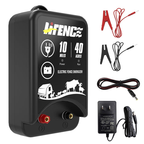 LIFENCE AC/DC 2-in-1 power supply front view for easy fencing.