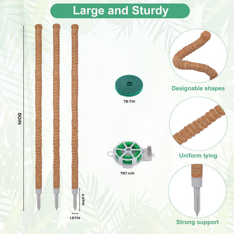 LifeNest aluminum core moss pole is rust-free and durable