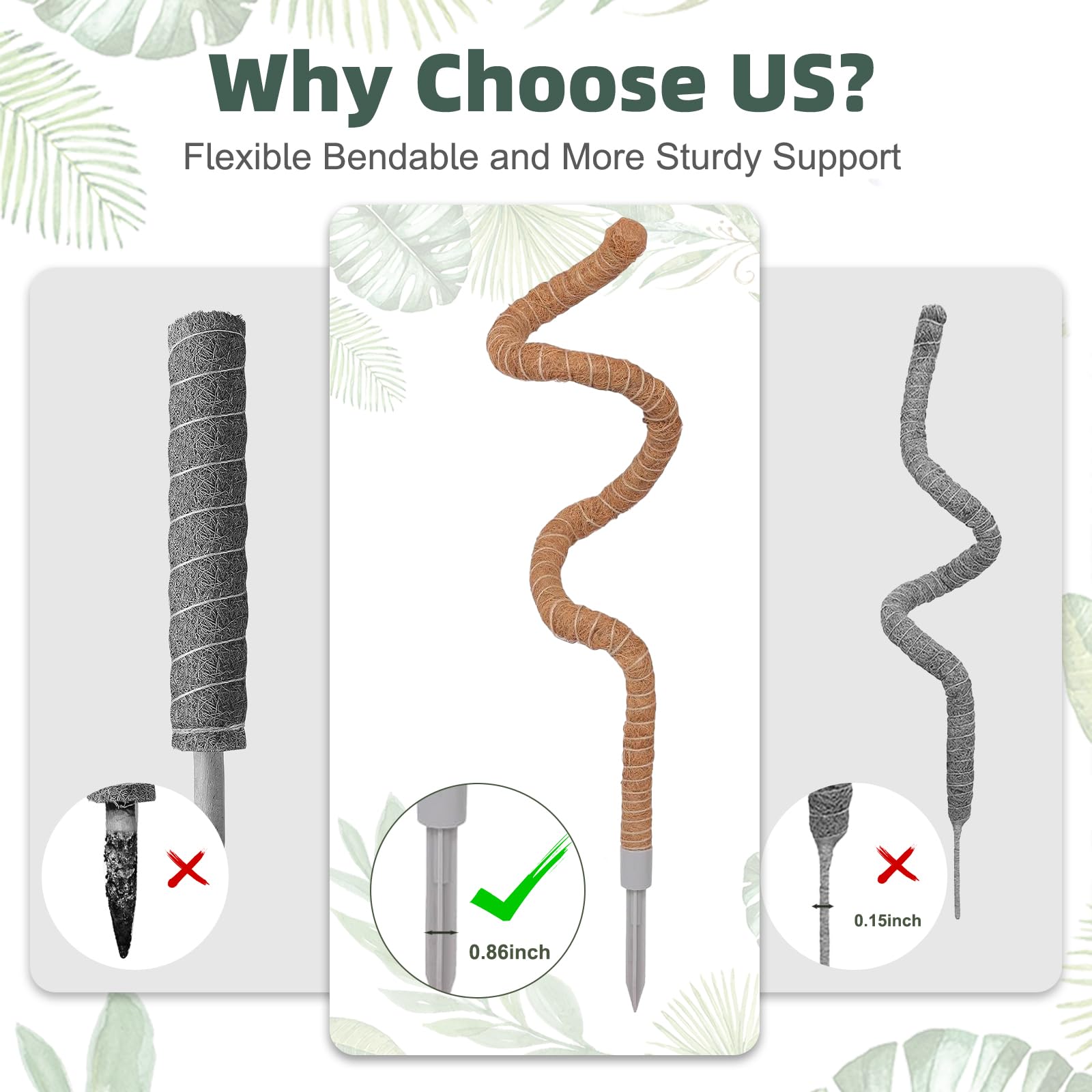 LifeNest moss pole for climbing plants in indoor space