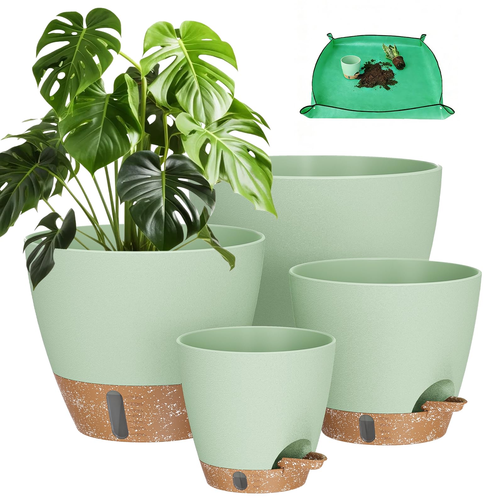 LifeNest 6-inch self-watering pot shows moisture level and supports thriving small plants