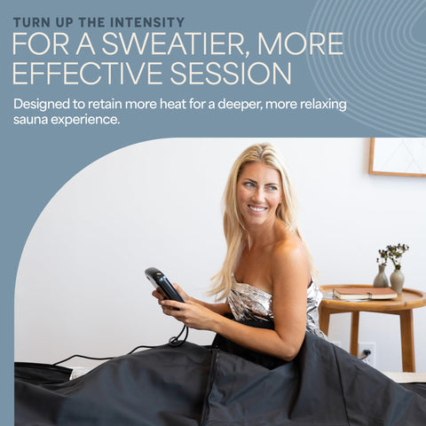 LifePro foil-thermal-wrap inside sauna blanket demonstrates even heat reflection.