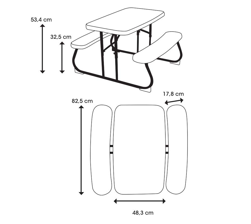 LIFETIME 280094 almond picnic table in compact backyard setup, easy to clean after meals